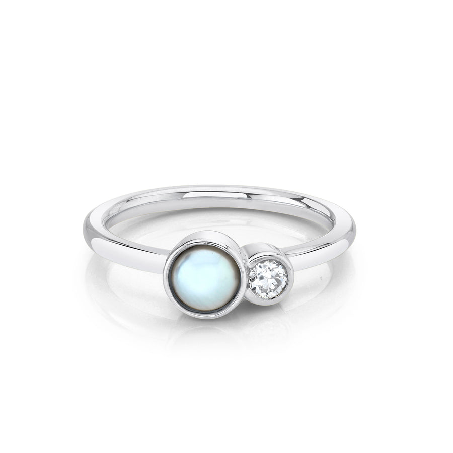 Marrow Fine Jewelry Pearl And Antique Diamond Toi et Moi [White Gold]