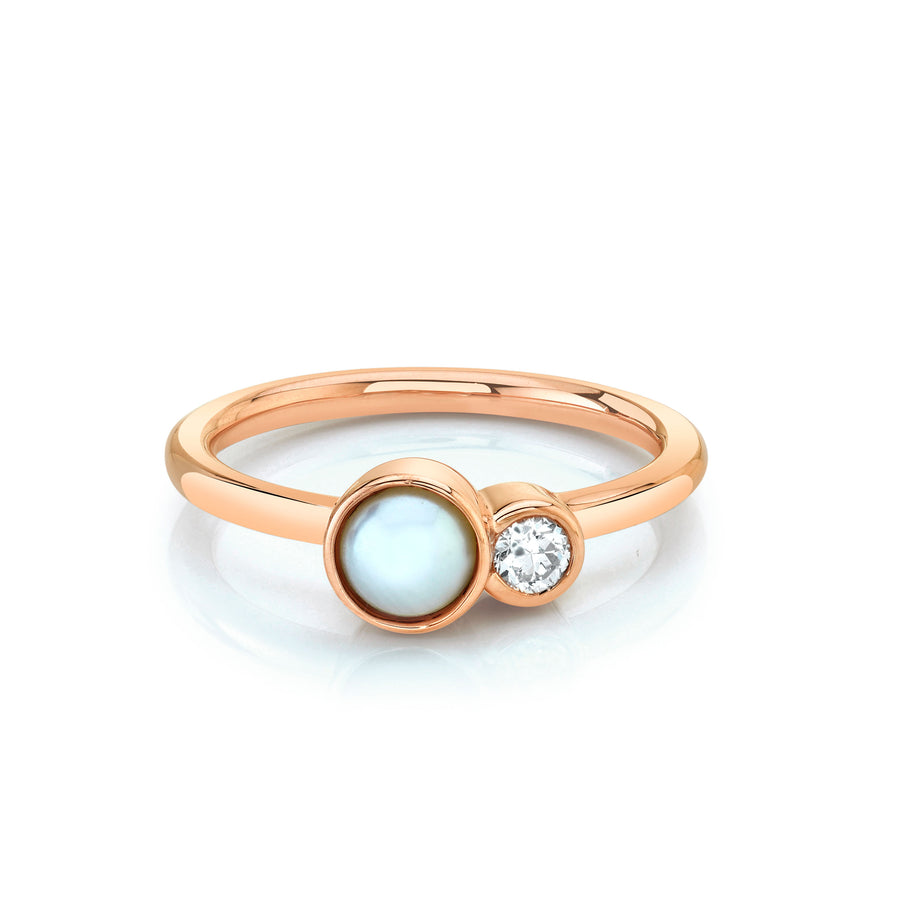 Marrow Fine Jewelry Pearl And Antique Diamond Toi et Moi [Rose Gold]