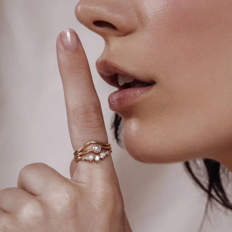 Marrow Fine Jewelry Small Pearl Solitaire June Birthstones Stacking Ring