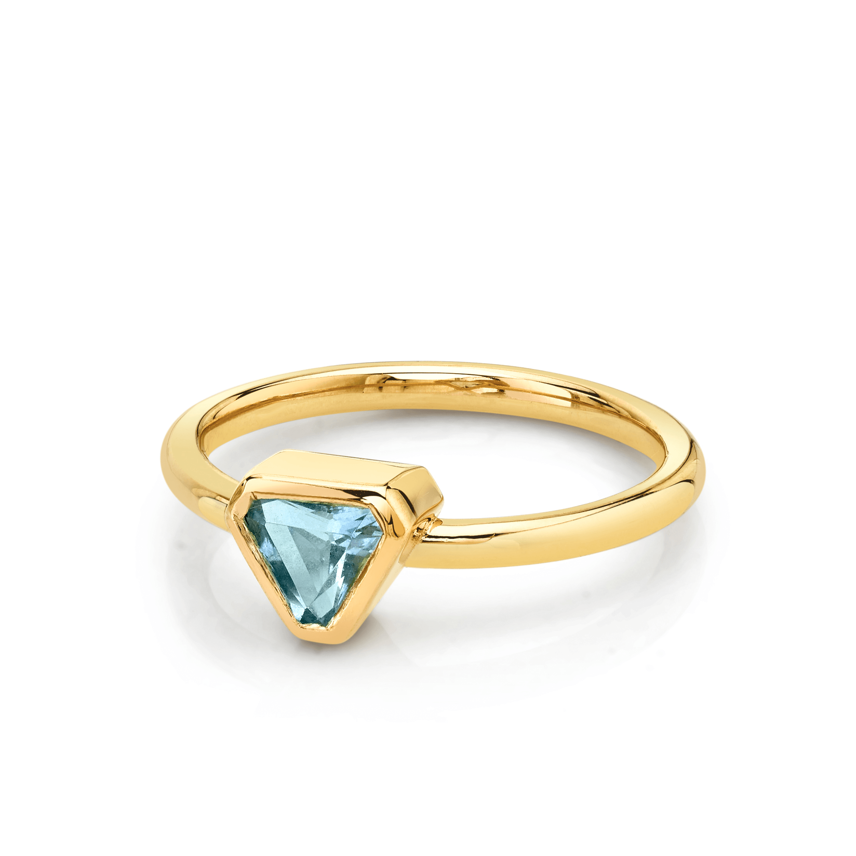 Trillion 2025 aquamarine ring