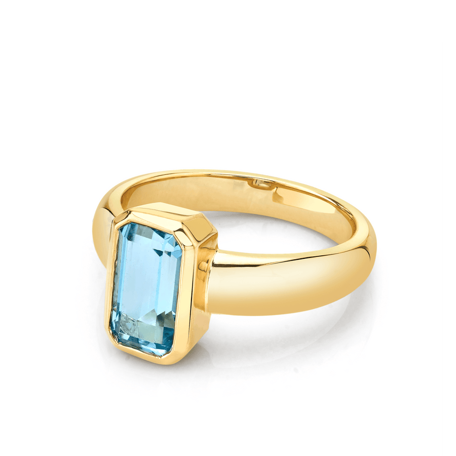 Marrow Fine Jewelry Aquamarine Bezel Ring [Yellow Gold]