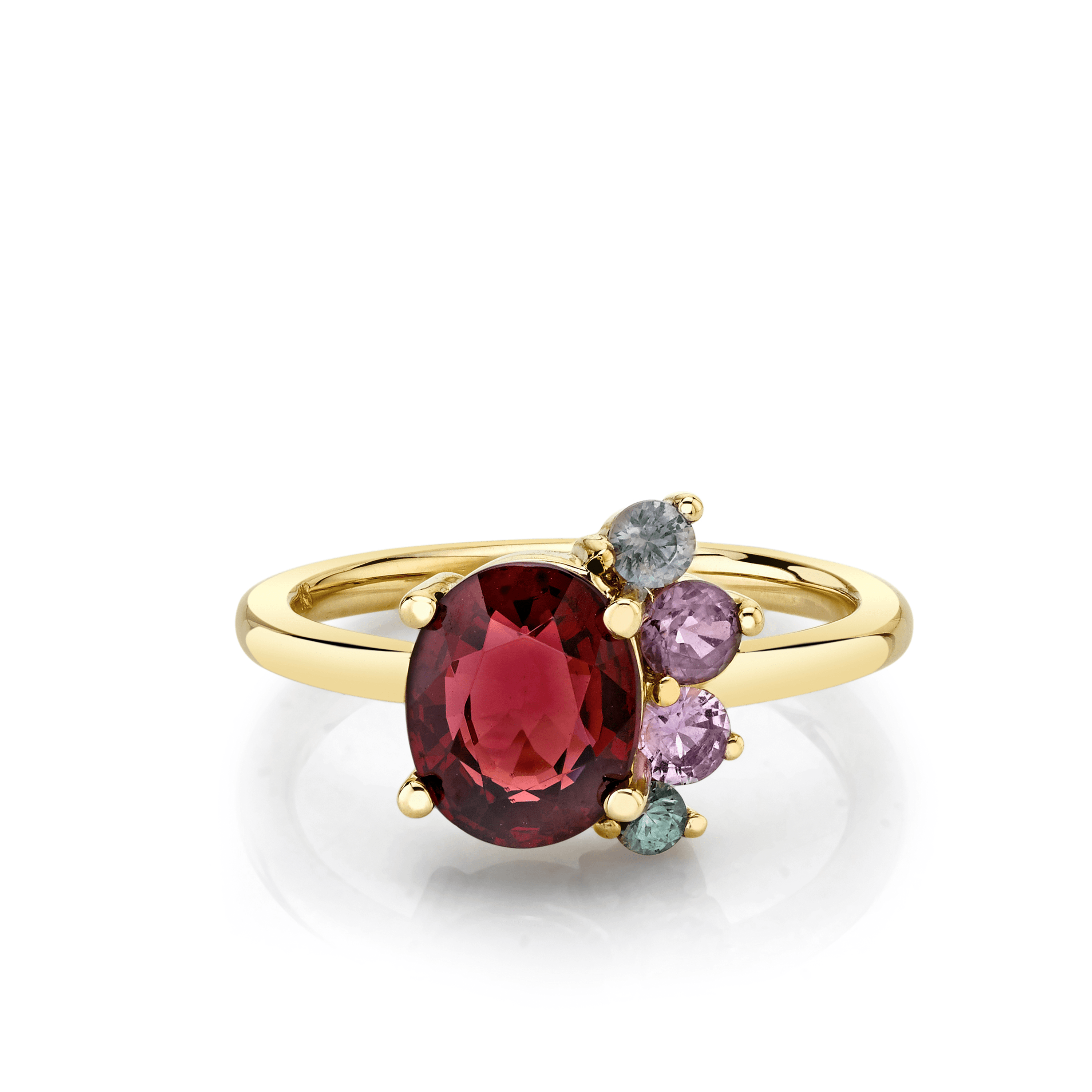 Marrow Fine Jewelry Garnet Sapphire Spray Ring