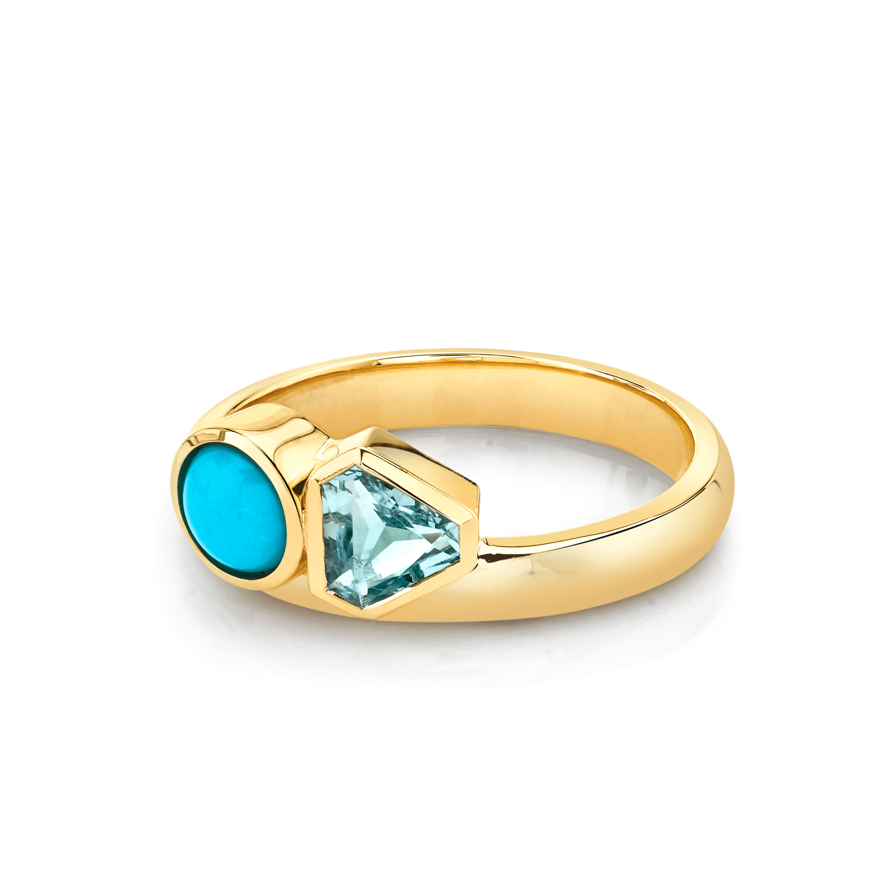 Marrow Fine Jewelry Aquamarine Turquoise Toi Et Moi Ring