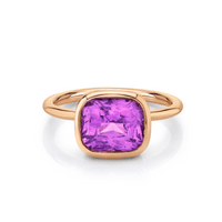 Marrow Fine Jewelry Deep Purplish Pink Sapphire Bezel Solitaire [Rose Gold]