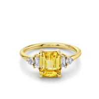 Yellow Sapphire & White Diamond Ring