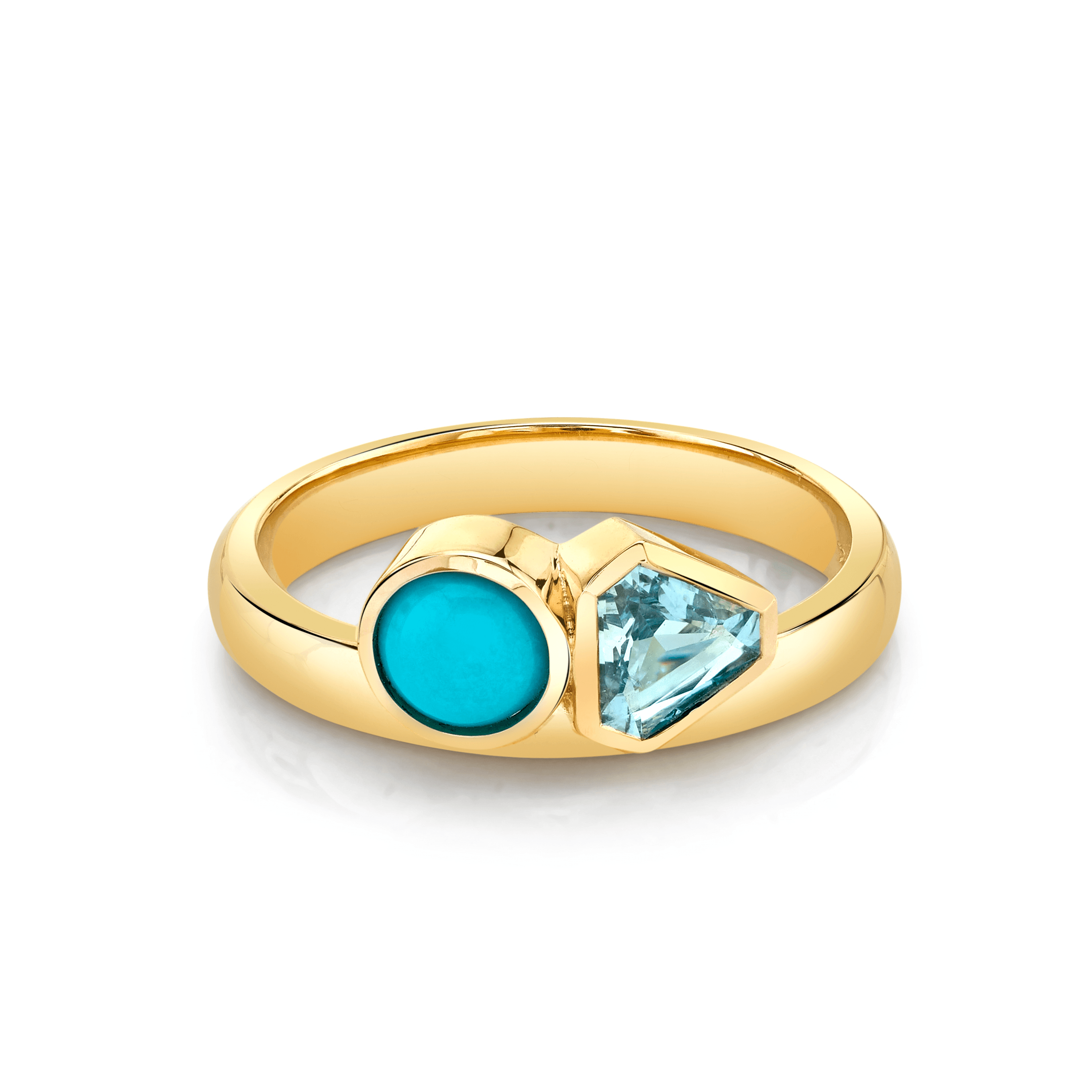 Marrow Fine Jewelry Aquamarine Turquoise Toi Et Moi Ring