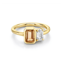 Marrow Fine Jewelry Peachy Sapphire And White Diamond Ring [Yellow Gold]