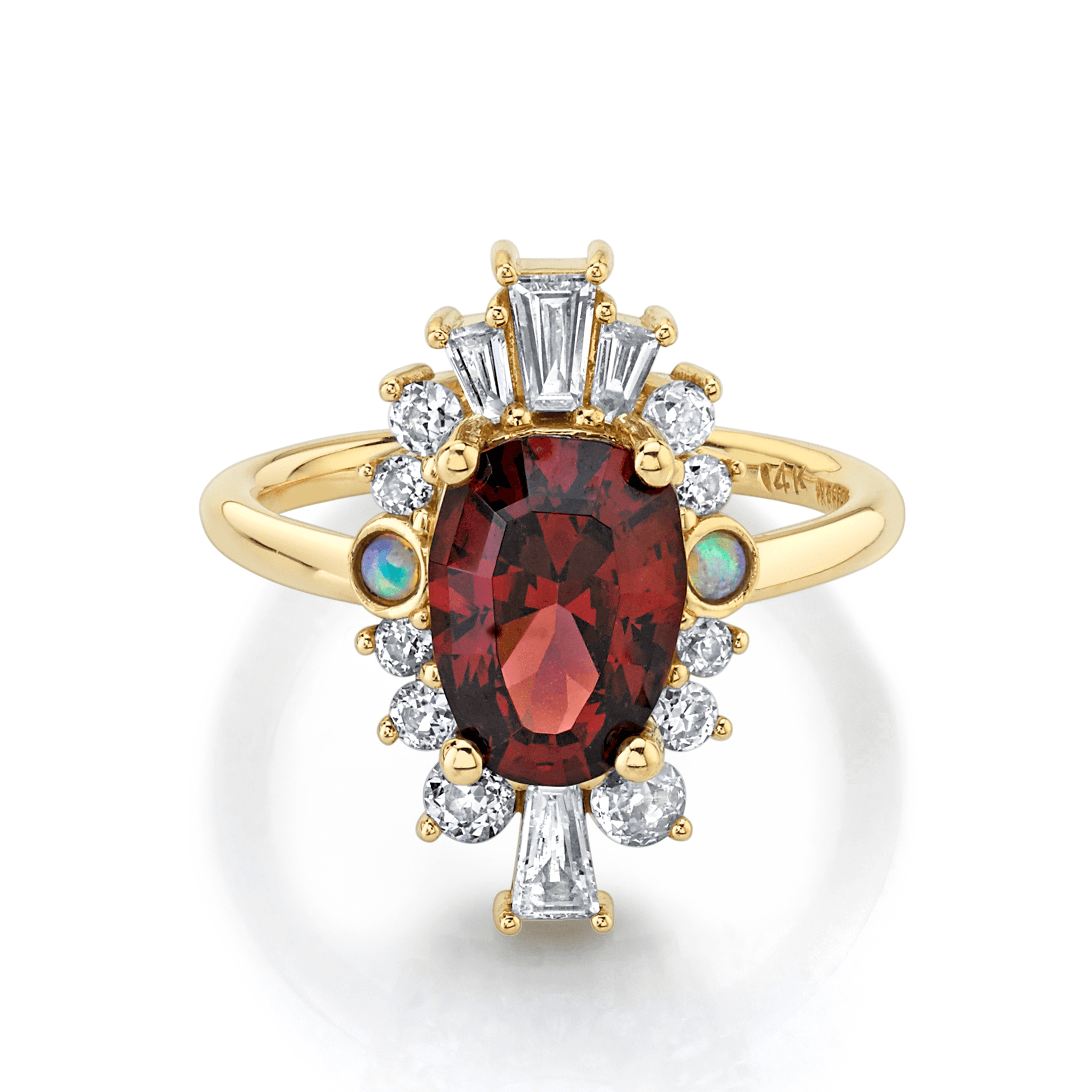 Marrow Fine Jewelry Snakehead Umbalite Garnet Opal And Old Cut DiamondsBallerina Ring