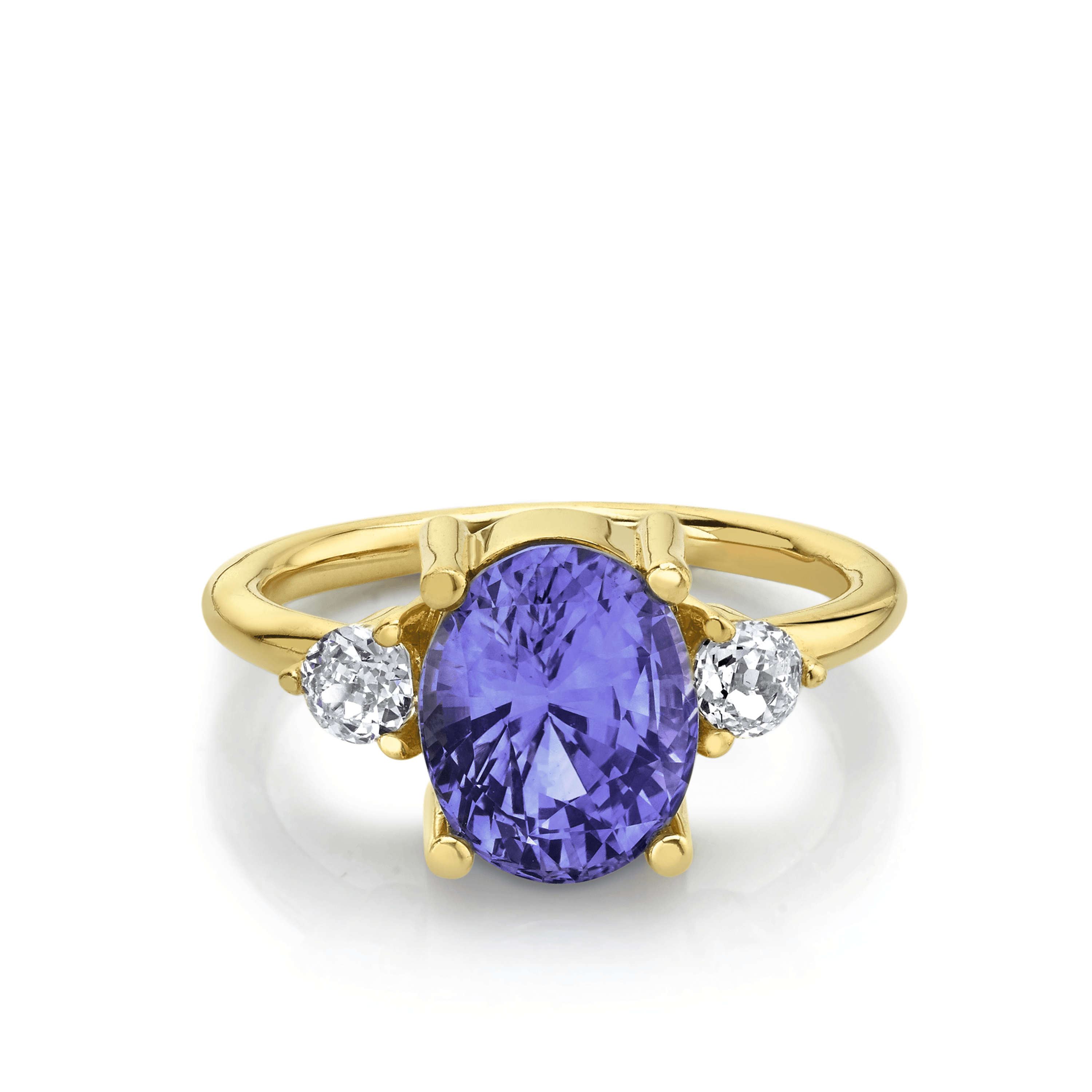 Marrow Fine Jewelry Purple Sapphire Three Stone Ring