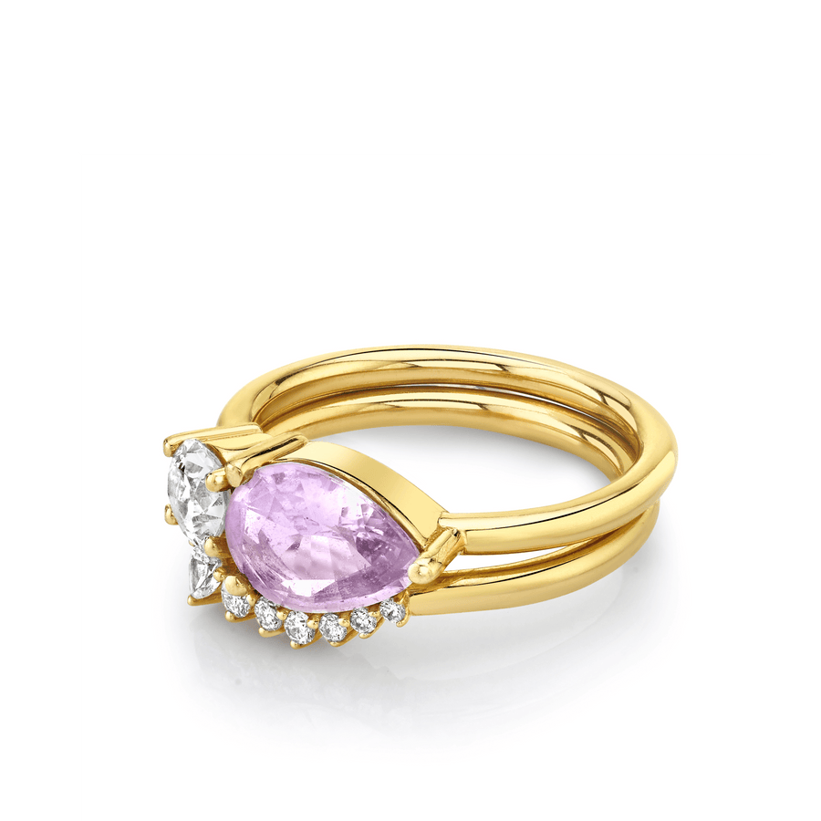 Marrow Fine Jewelry Asymmetrical Pink Sapphire Set Ring [Yellow Gold]