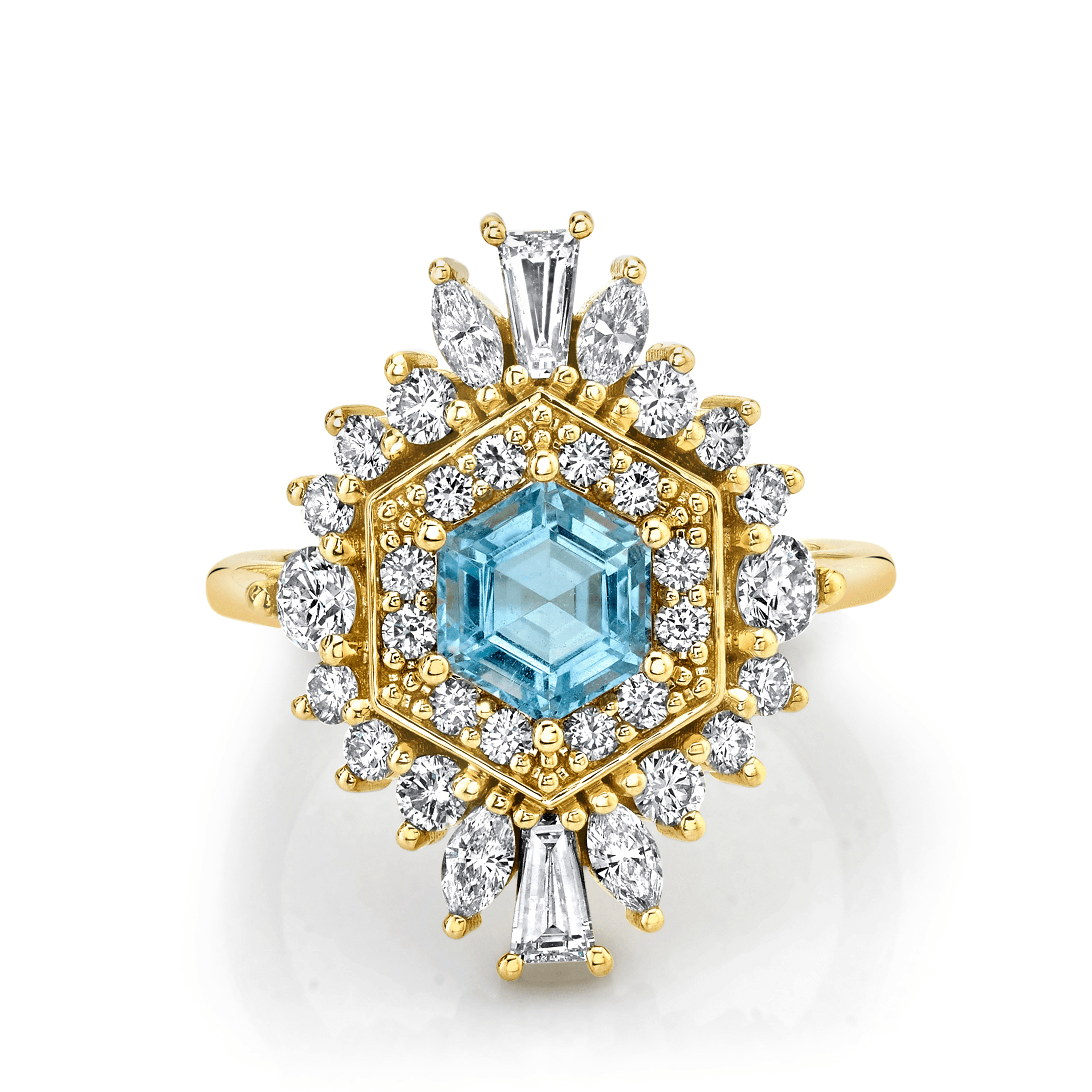 Marrow Fine Jewelry Aquamarine Art Deco Stella Ring