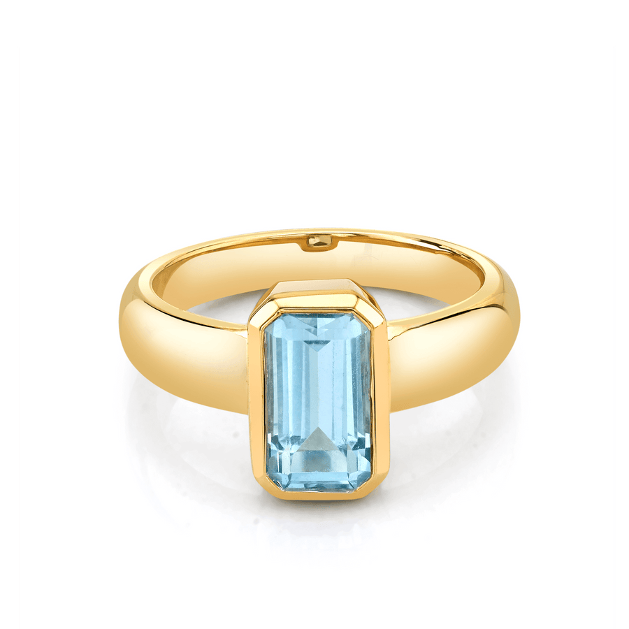Marrow Fine Jewelry Aquamarine Bezel Ring [Yellow Gold]