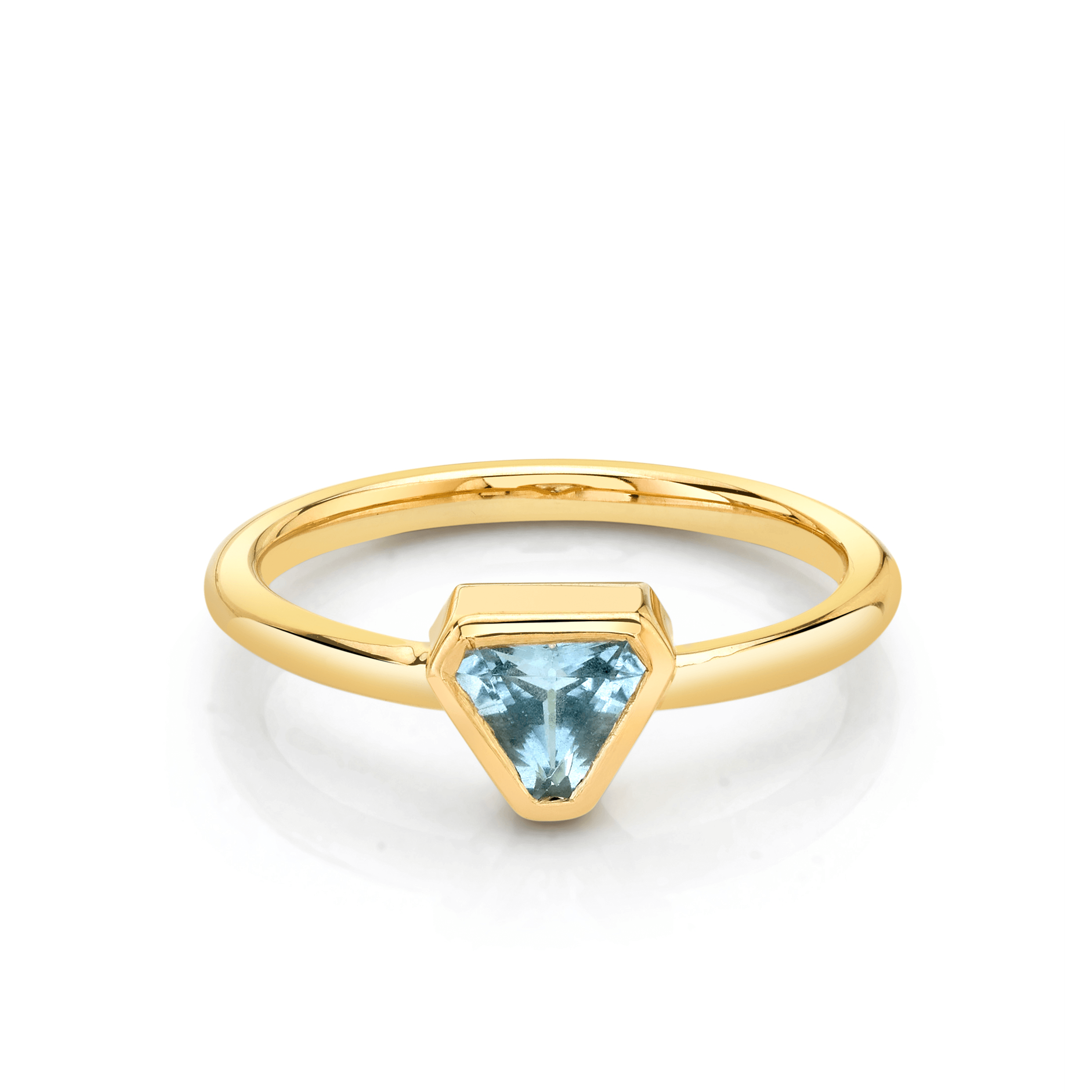 Marrow Fine Jewelry Aquamarine Bezel Trillion Ring