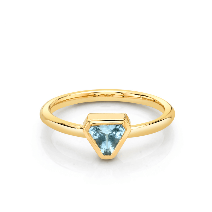 Marrow Fine Jewelry Aquamarine Bezel Trillion Ring [Yellow Gold]
