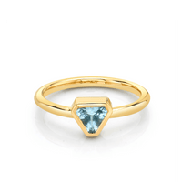 Marrow Fine Jewelry Aquamarine Bezel Trillion Ring [Yellow Gold]