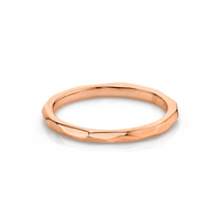 Marrow Fine Jewelry Hand-Carved Geometric Accent Everyday Gold Stacking Band [Rose Gold]