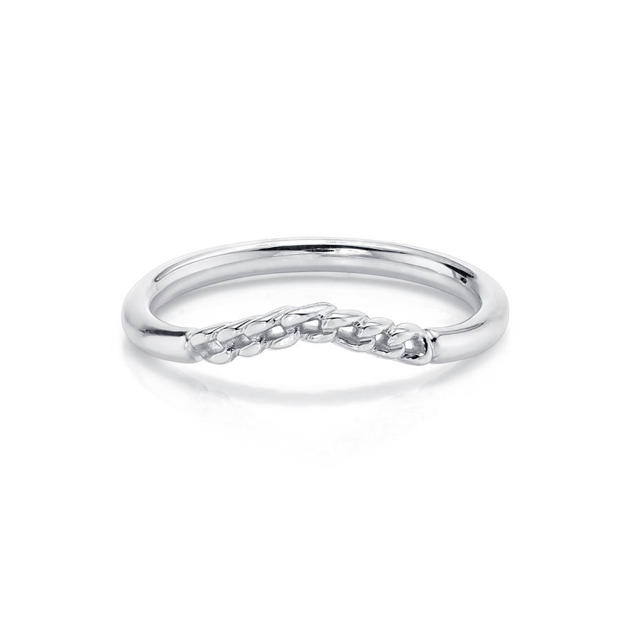 Marrow Fine Jewelry Dainty Chain Wave Ring [White Gold]