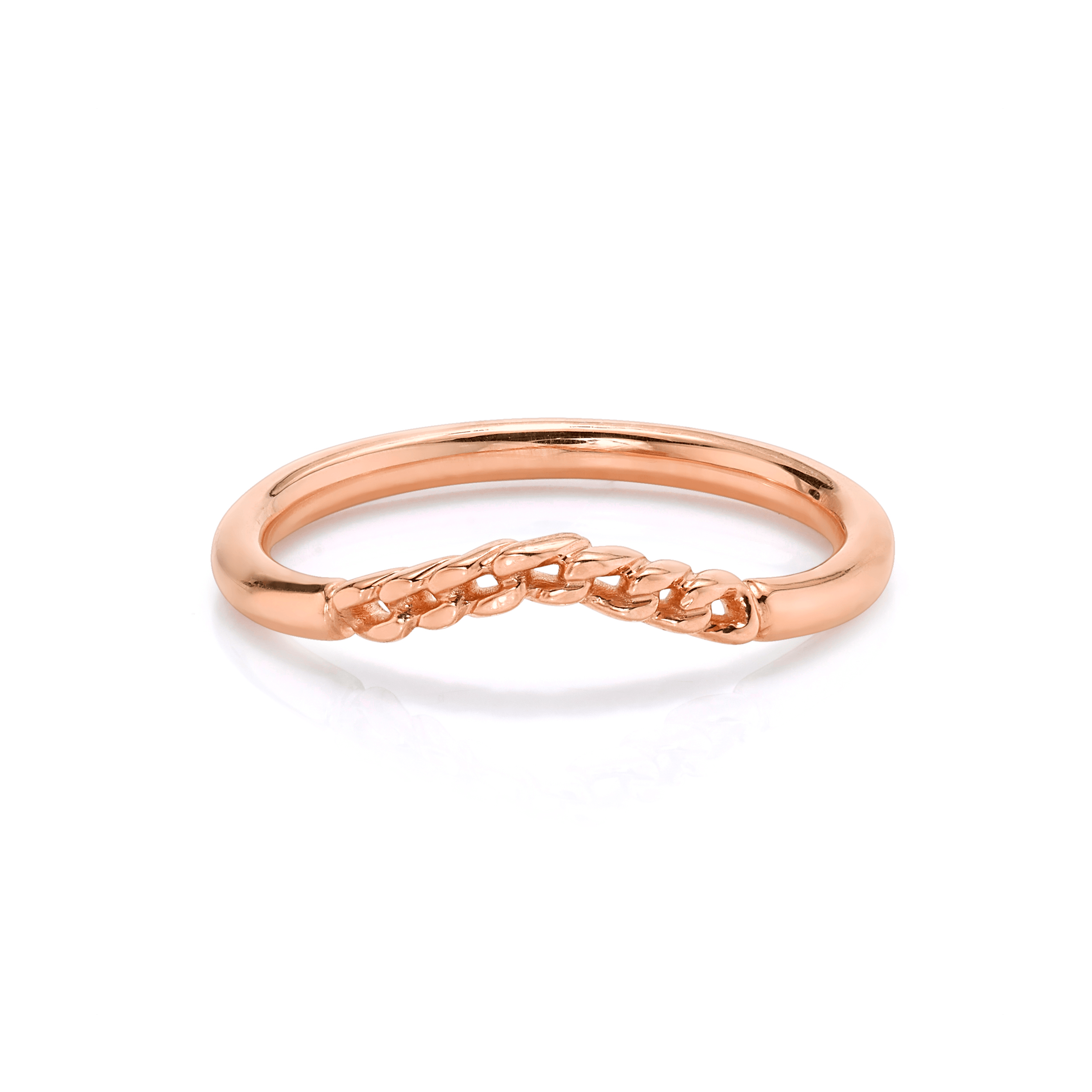 Marrow Fine Jewelry Dainty Chain Wave Ring
