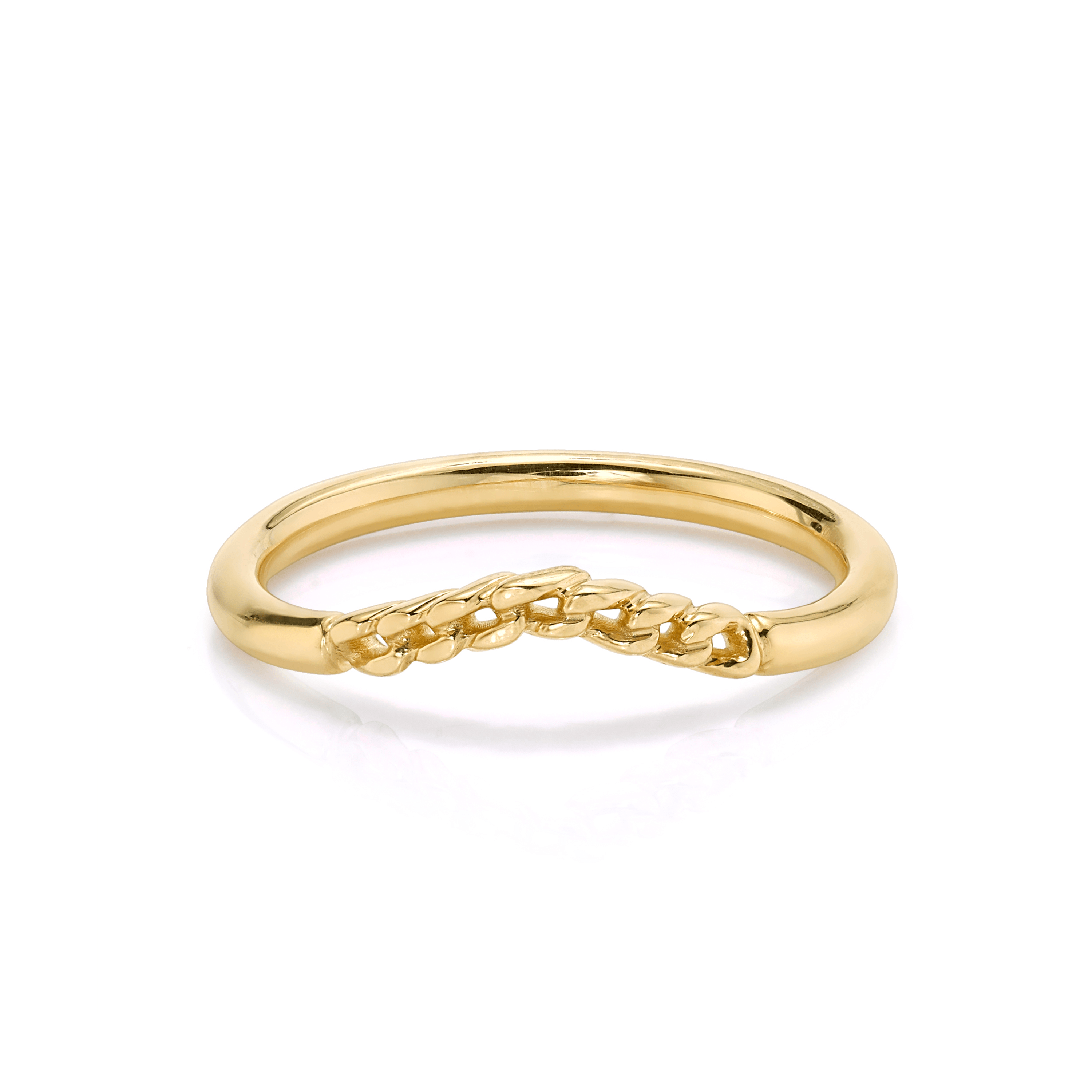 Marrow Fine Jewelry Dainty Chain Wave Ring
