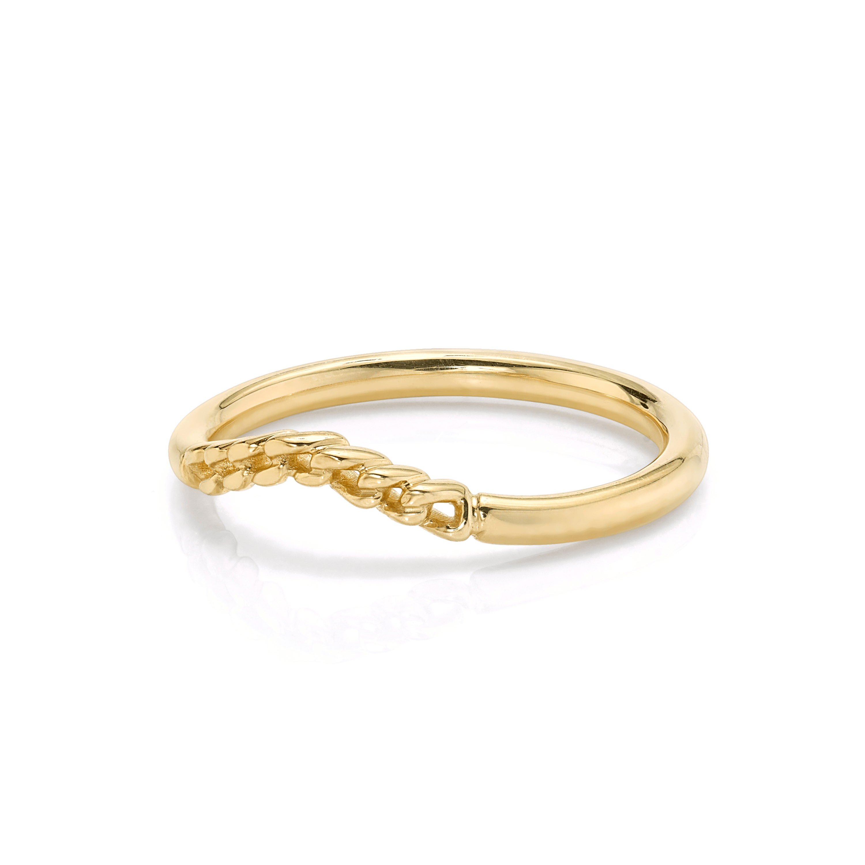 Marrow Fine Jewelry Dainty Chain Wave Ring