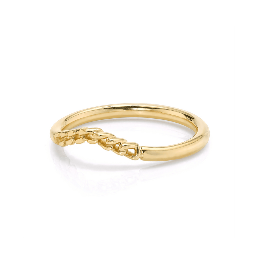 Marrow Fine Jewelry Dainty Chain Wave Ring [Yellow Gold]