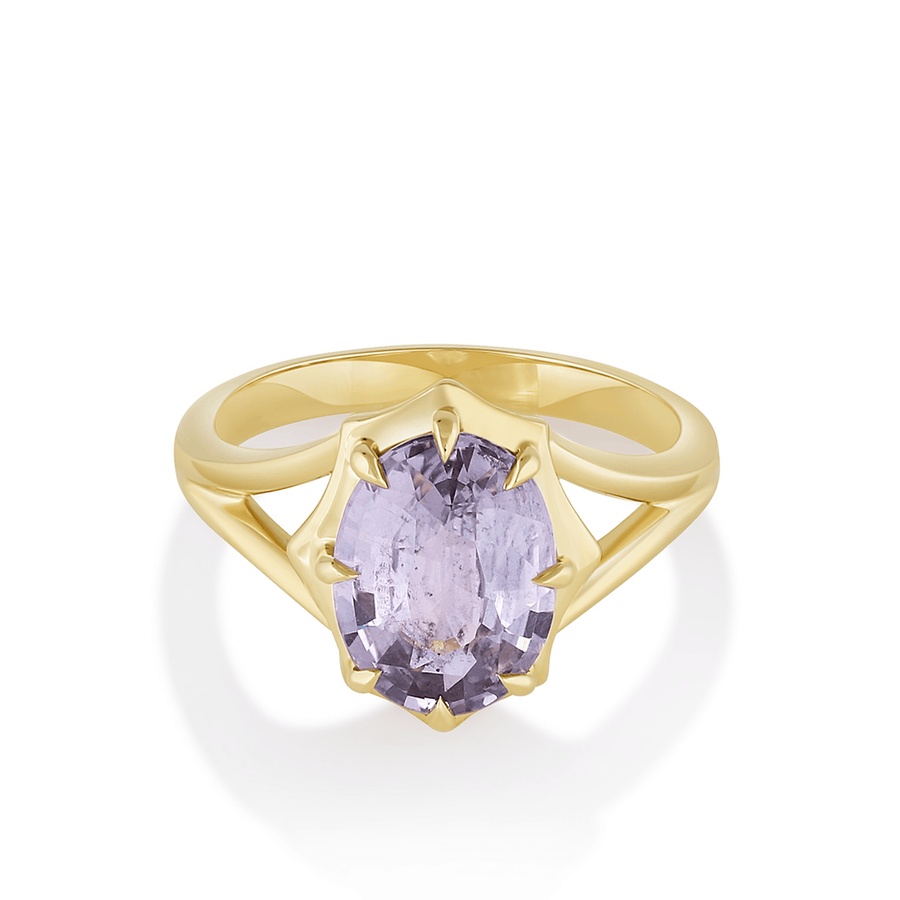 Marrow Fine Jewelry Purple Sapphire French Mirror Ring [Yellow Gold]
