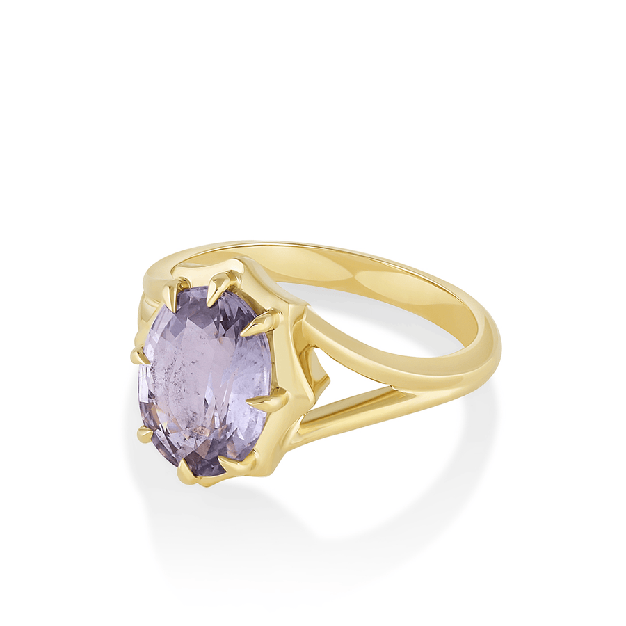 Marrow Fine Jewelry Purple Sapphire French Mirror Ring [Yellow Gold]
