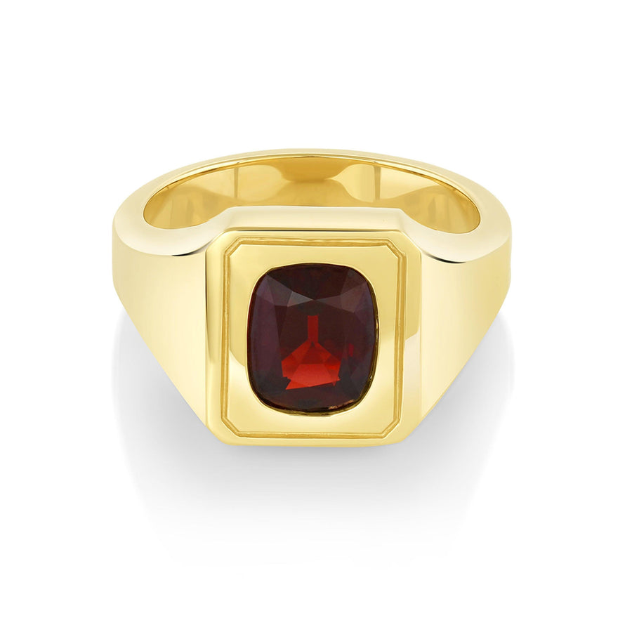 Marrow Fine Jewelry Red Spinel Men's Signet Ring [Yellow Gold]