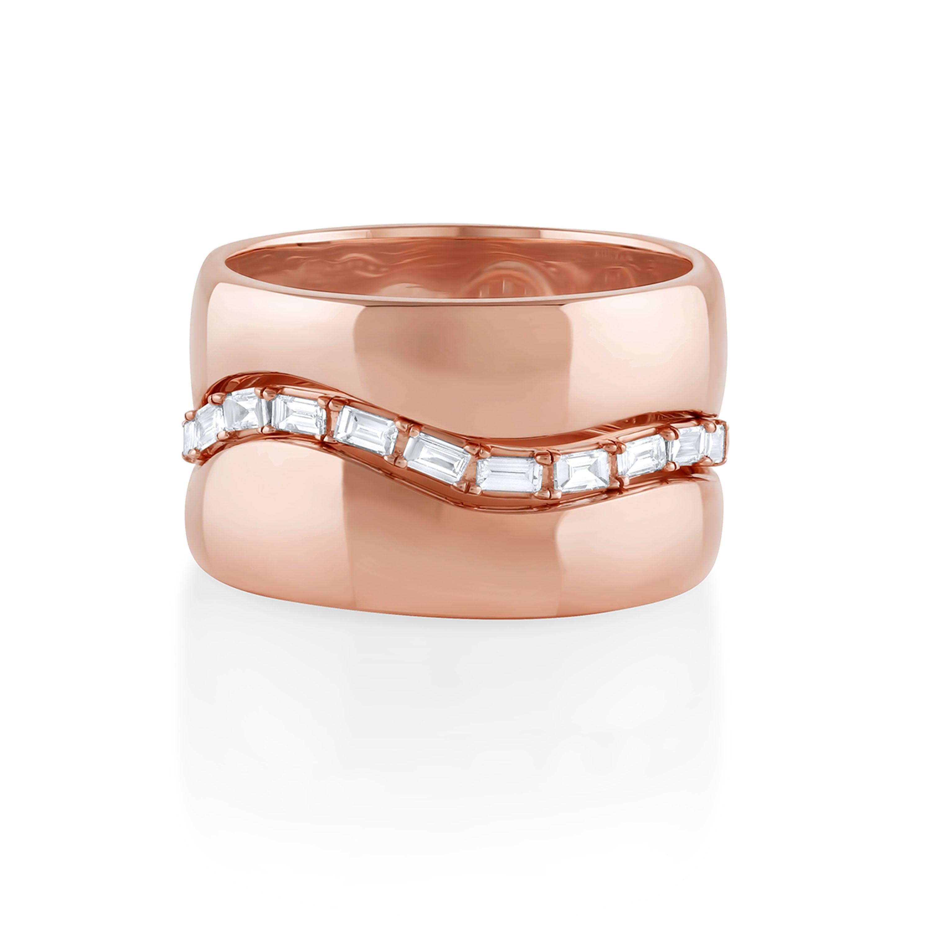 white diamond reflection band stacked