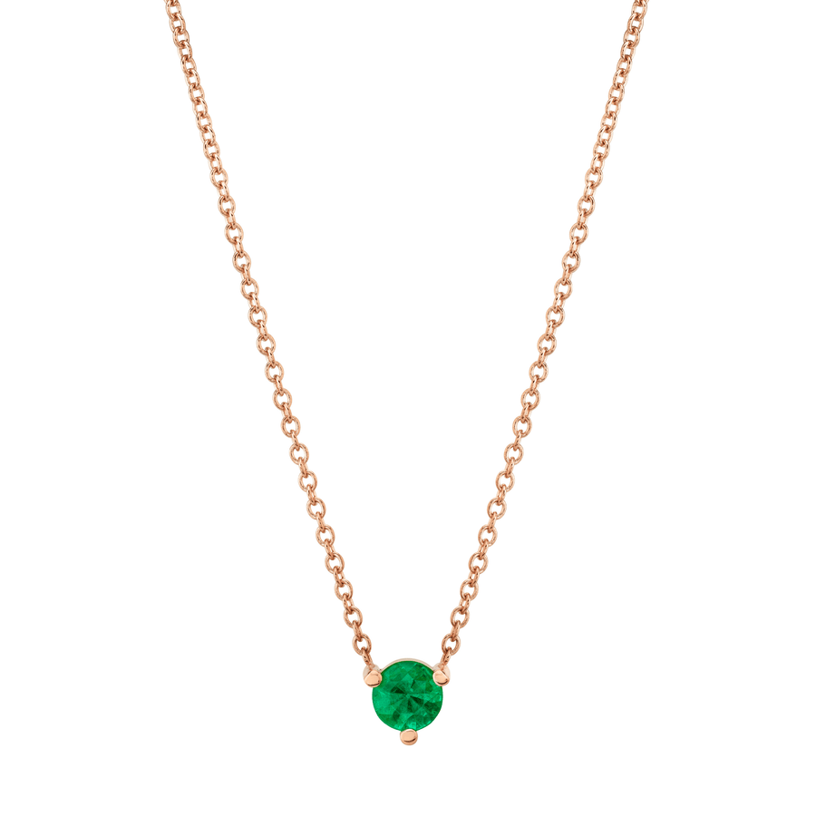Marrow Fine Jewelry Emerald Circle Choker Dainty Chain [Rose Gold]