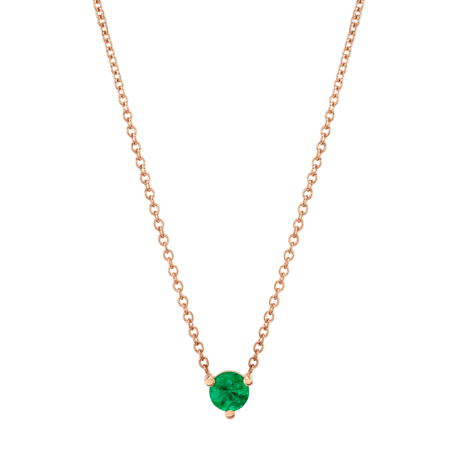 Marrow Fine Jewelry Emerald Circle Choker Dainty Chain [Rose Gold]