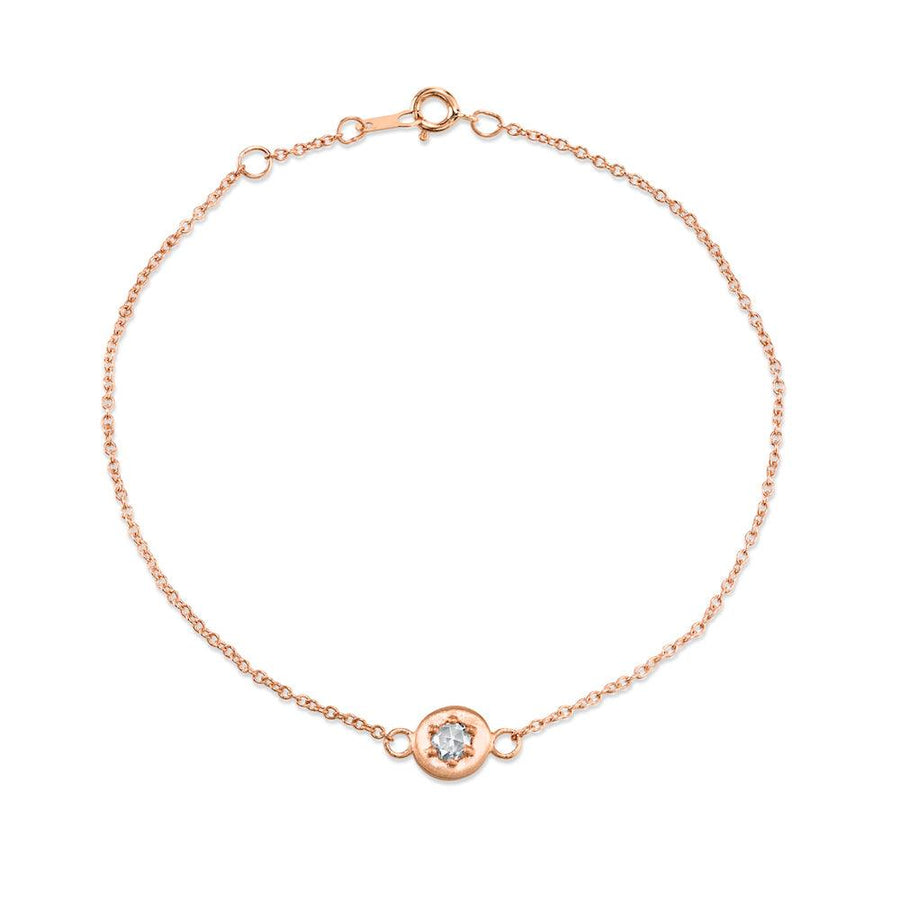 Marrow Fine Jewelry Rose Cut White Diamond Medallion Chain Bracelet [Rose Gold]