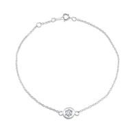 Marrow Fine Jewelry Rose Cut White Diamond Medallion Chain Bracelet [White Gold]