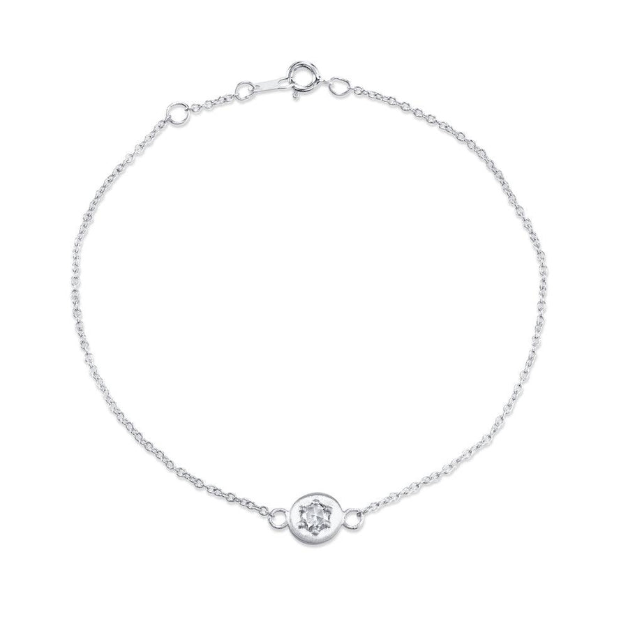 Marrow Fine Jewelry Rose Cut White Diamond Medallion Chain Bracelet [Yellow Gold]