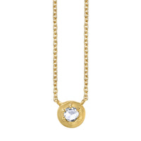 Marrow Fine Jewelry Rose Cut Medallion White Diamond Necklace With Solid Gold Chain [Yellow Gold]