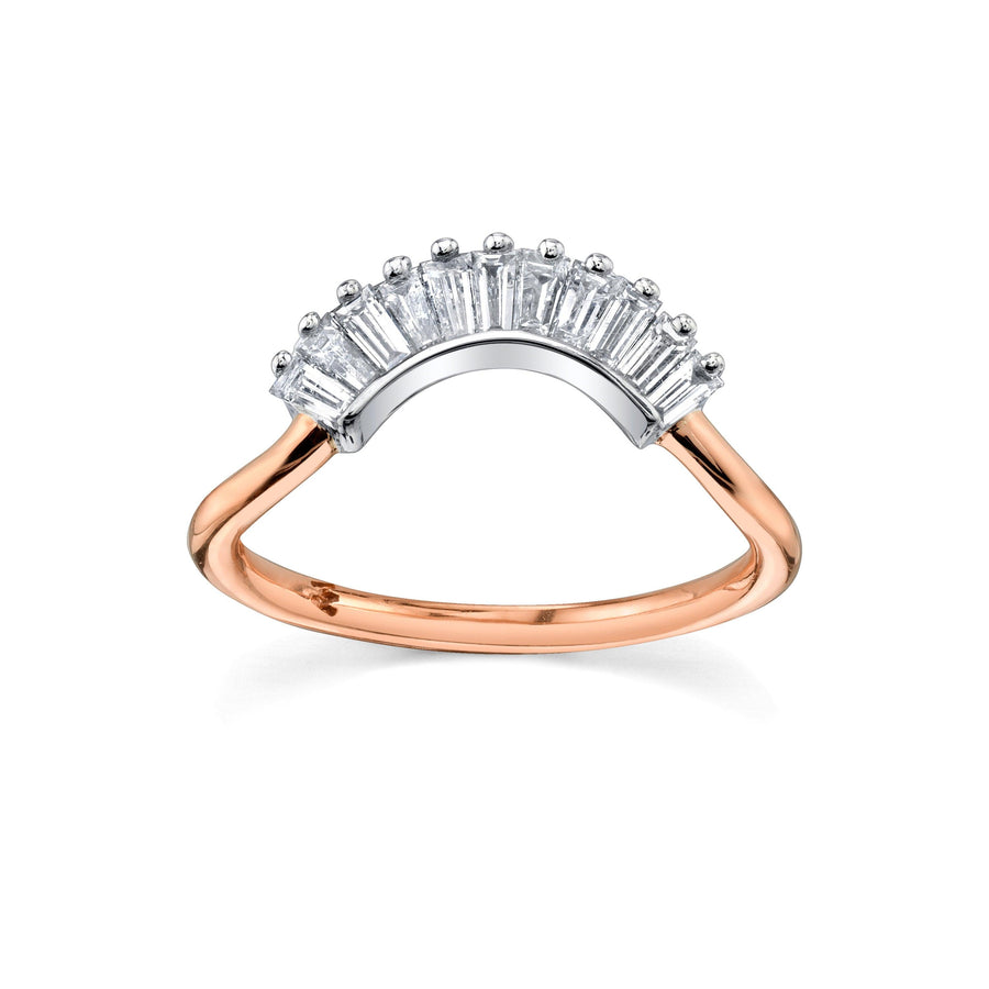 Marrow Fine Jewelry White Diamond Ballerina Round And Pear Engagement Ring Stacking and Wedding Band Jacket [Rose Gold]