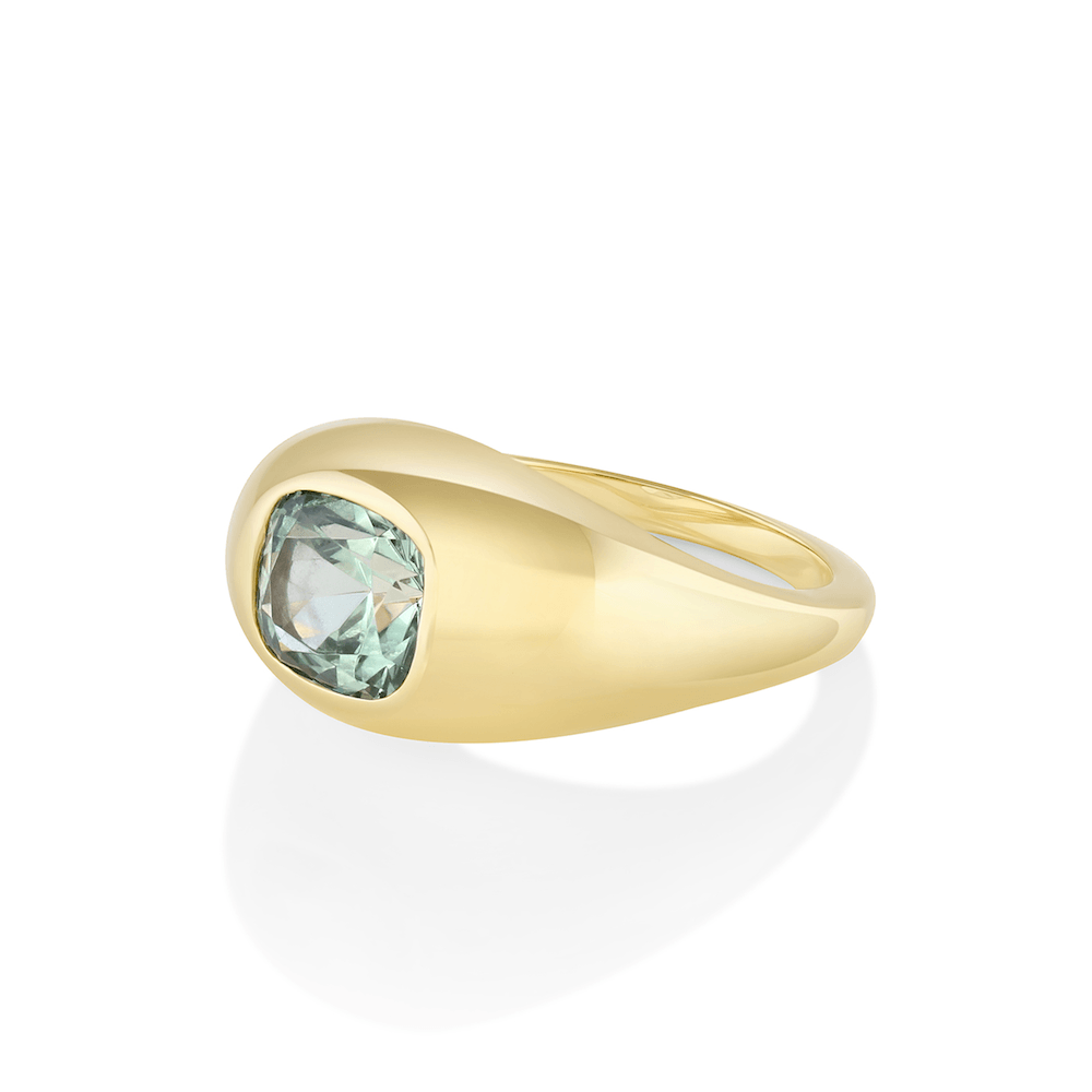 Marrow Fine Jewelry Mint Green Garnet Bombe Ring