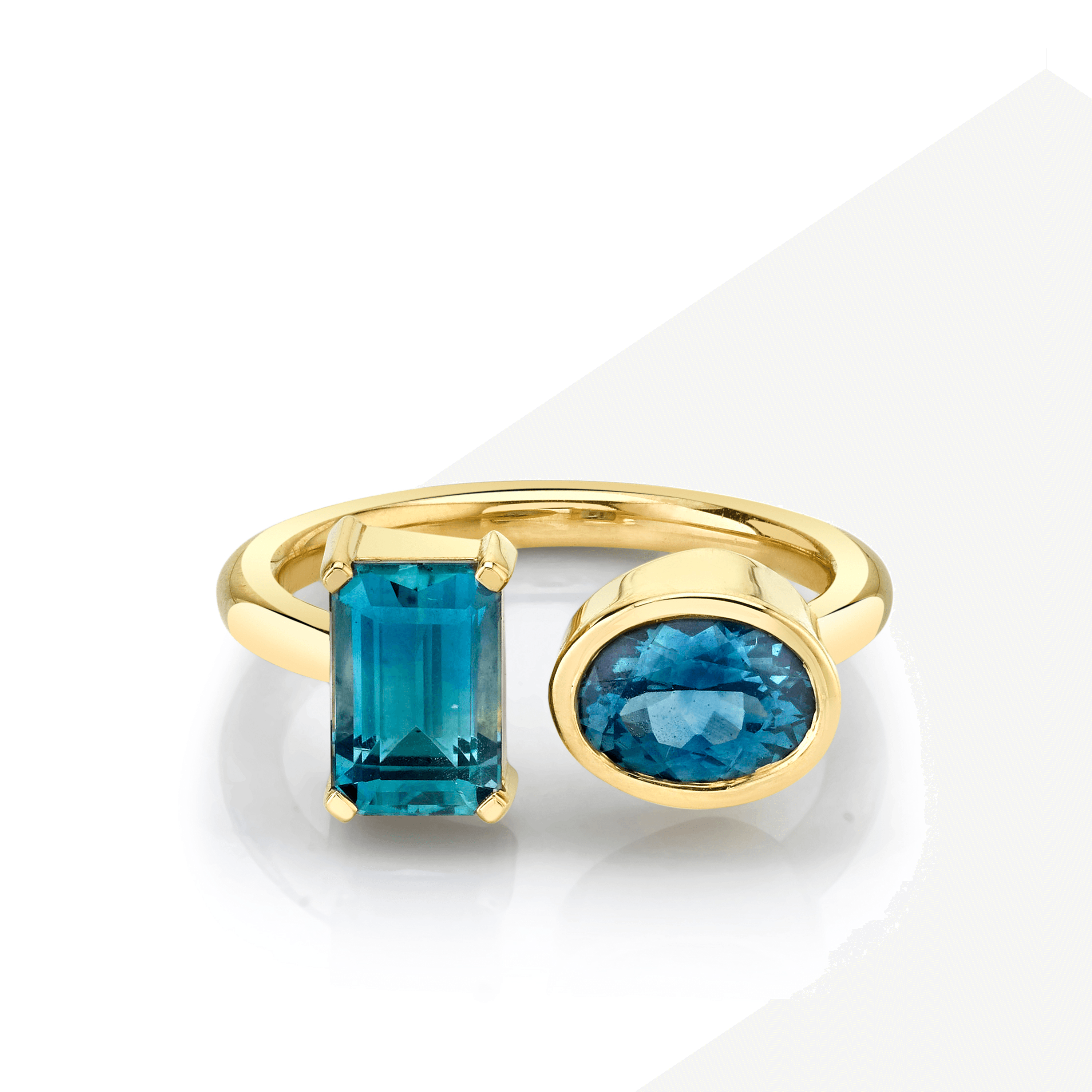 Marrow Fine Jewelry Teal Blue Sapphire Toi et Moi