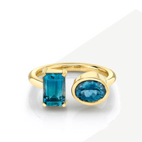 Marrow Fine Jewelry Teal Blue Sapphire Toi et Moi [Yellow Gold]