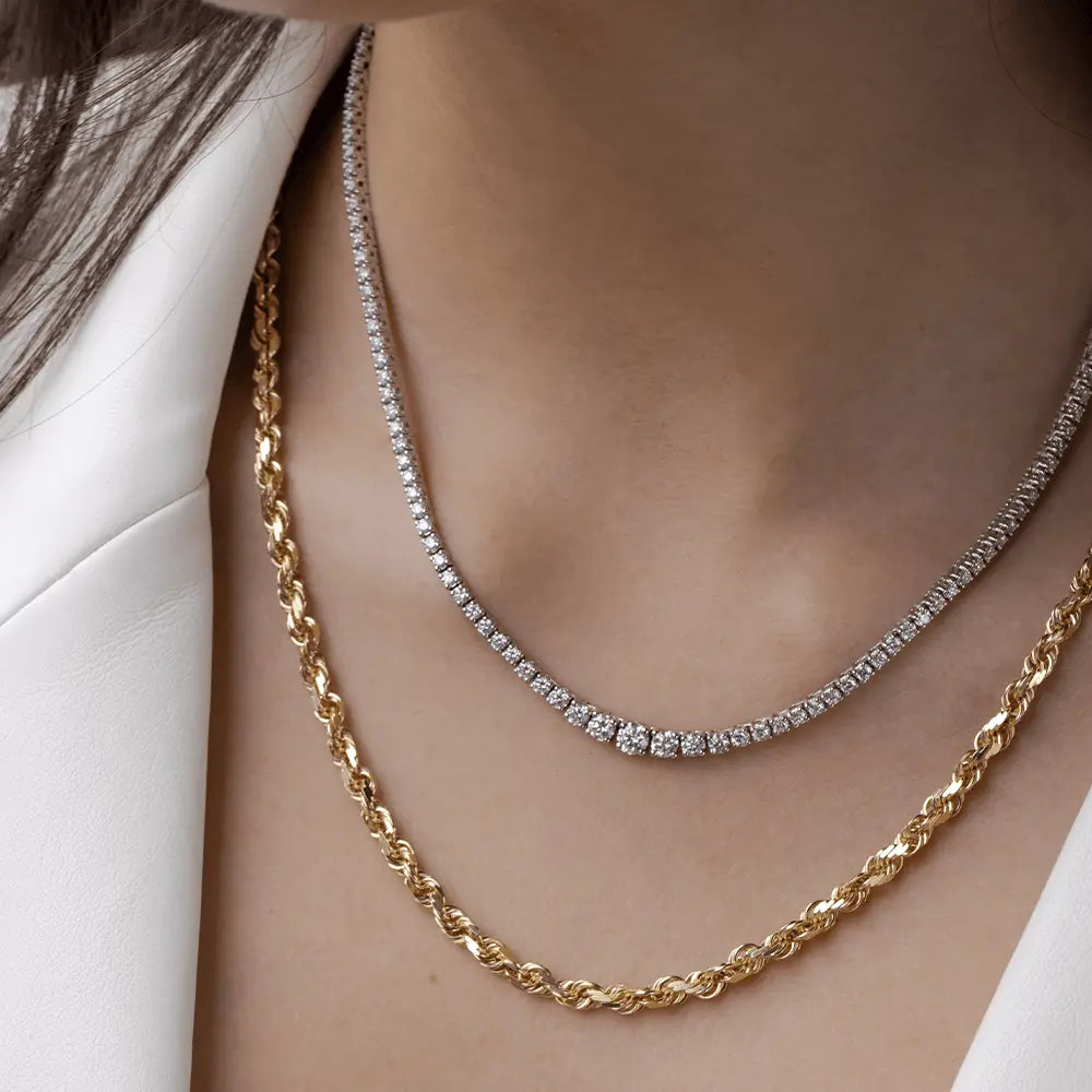 Serena White Diamond Tennis Necklace Marrow Fine