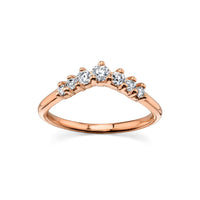 Marrow Fine Jewelry White Diamond Seven Stone Wedding And Stacking Band [Rose Gold]