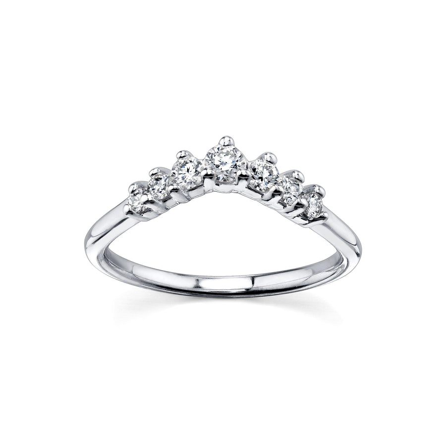 Marrow Fine Jewelry White Diamond Seven Stone Wedding And Stacking Band [White Gold]