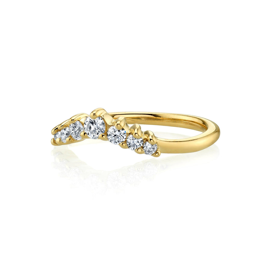 Marrow Fine Jewelry White Diamond Seven Stone Wedding And Stacking Band [Yellow Gold]