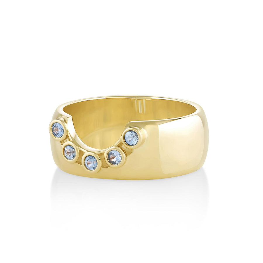 Marrow Fine Jewelry Sky Blue Sapphire Selene Cigar Band [Yellow Gold]