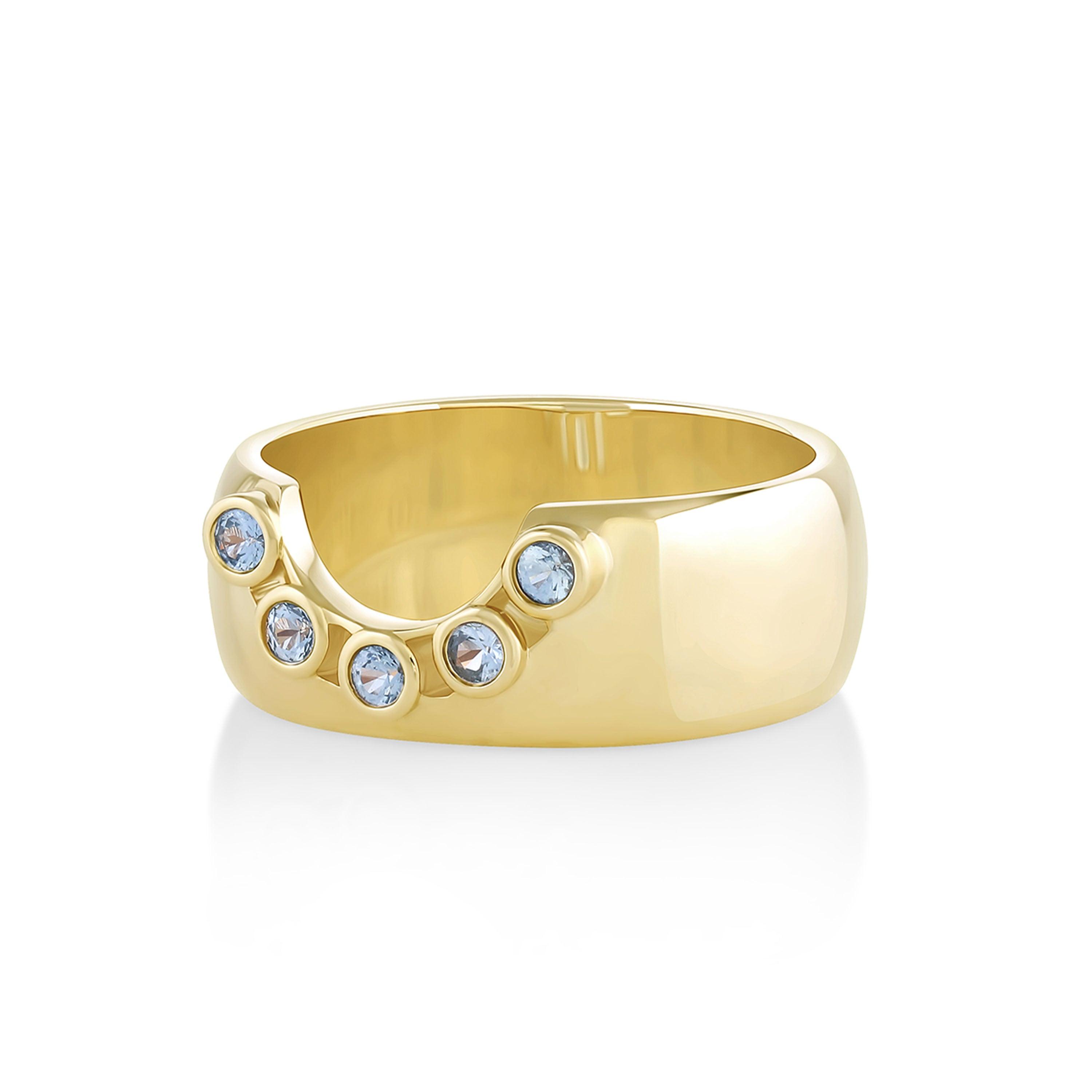 Marrow Fine Jewelry Sky Blue Sapphire Selene Cigar Band