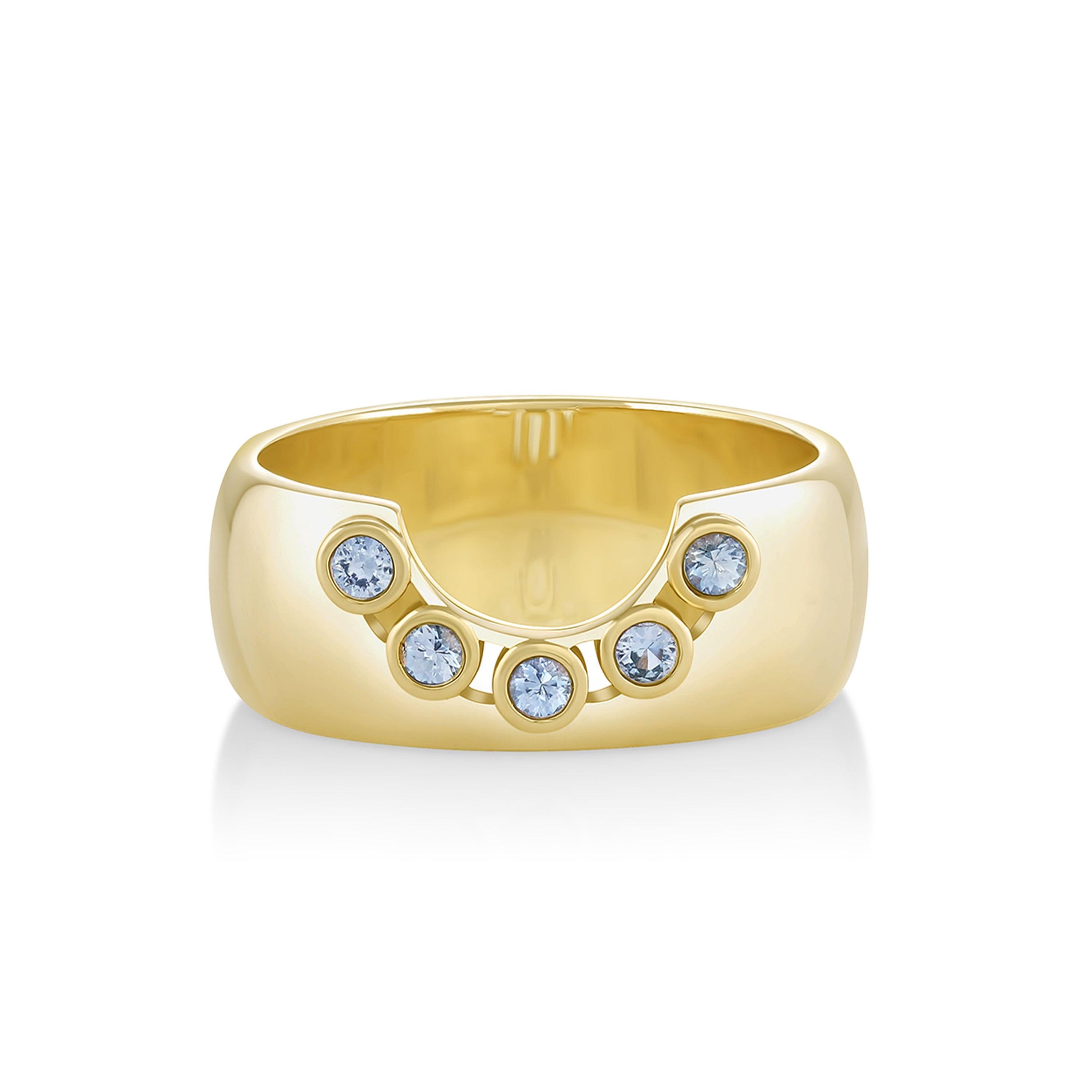 Marrow Fine Jewelry Sky Blue Sapphire Selene Cigar Band