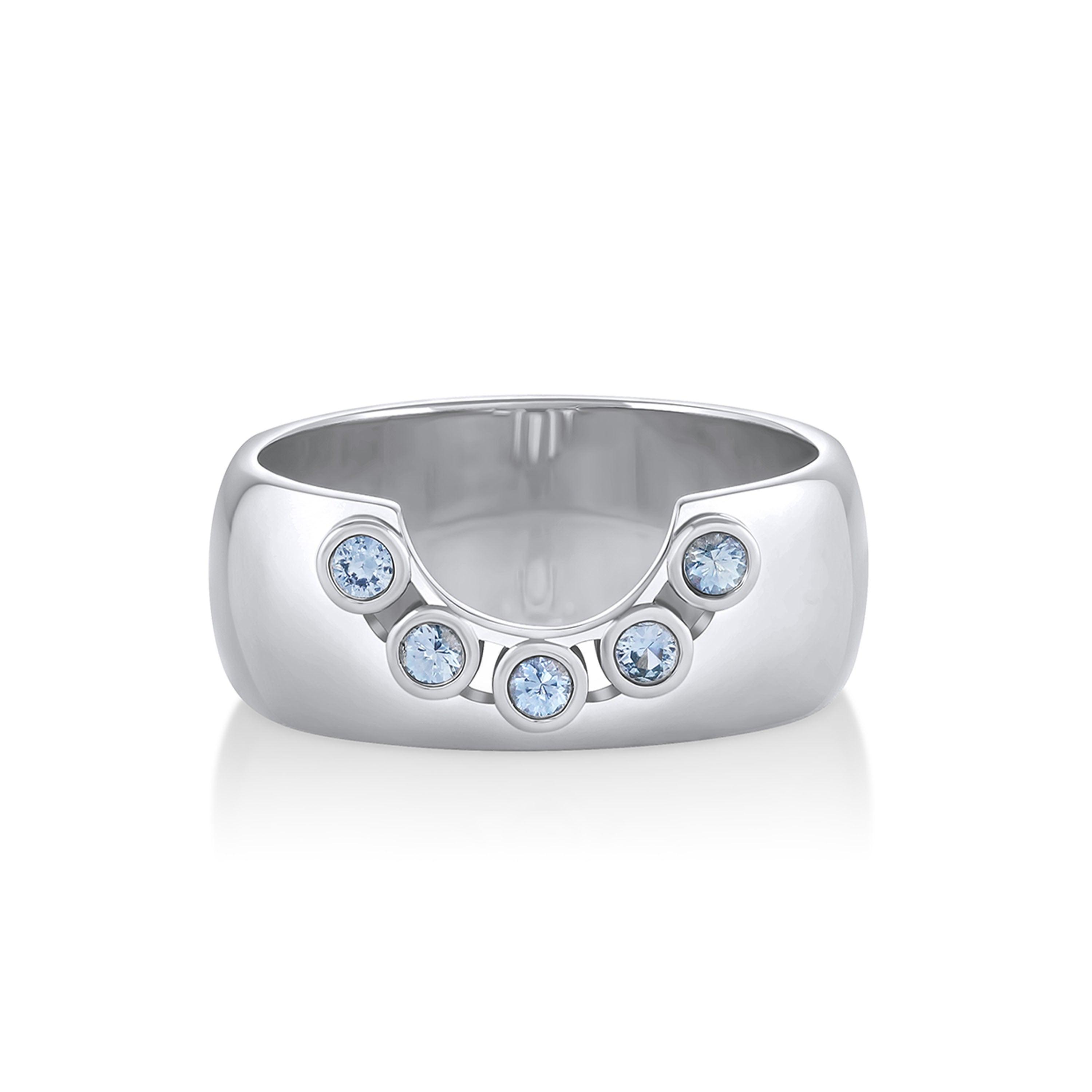 Sky Blue Sapphire Selene Cigar Band Marrow Fine