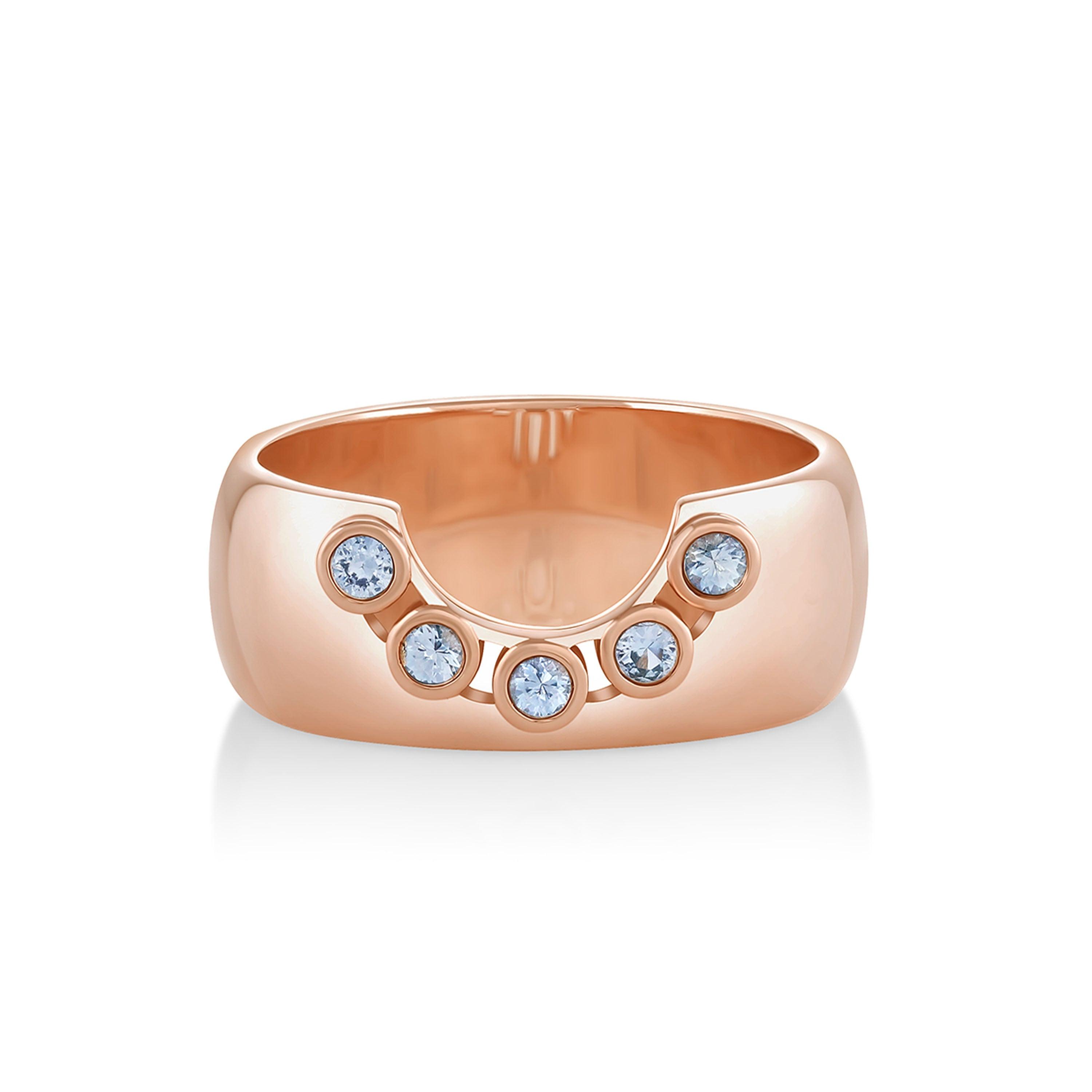 Marrow Fine Jewelry Sky Blue Sapphire Selene Cigar Band