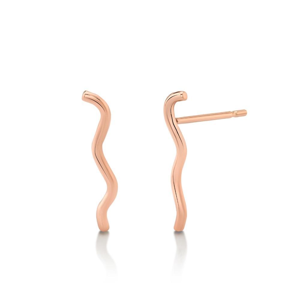 Marrow Fine Jewelry Dainty Squiggle Stud Earrings