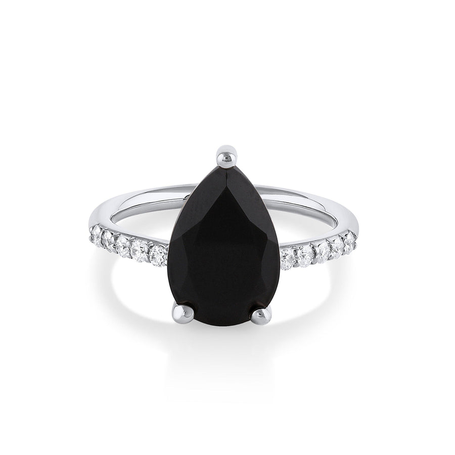 Marrow Fine Jewelry Sweet Melissa Pear Black Onyx Ring [White Gold]